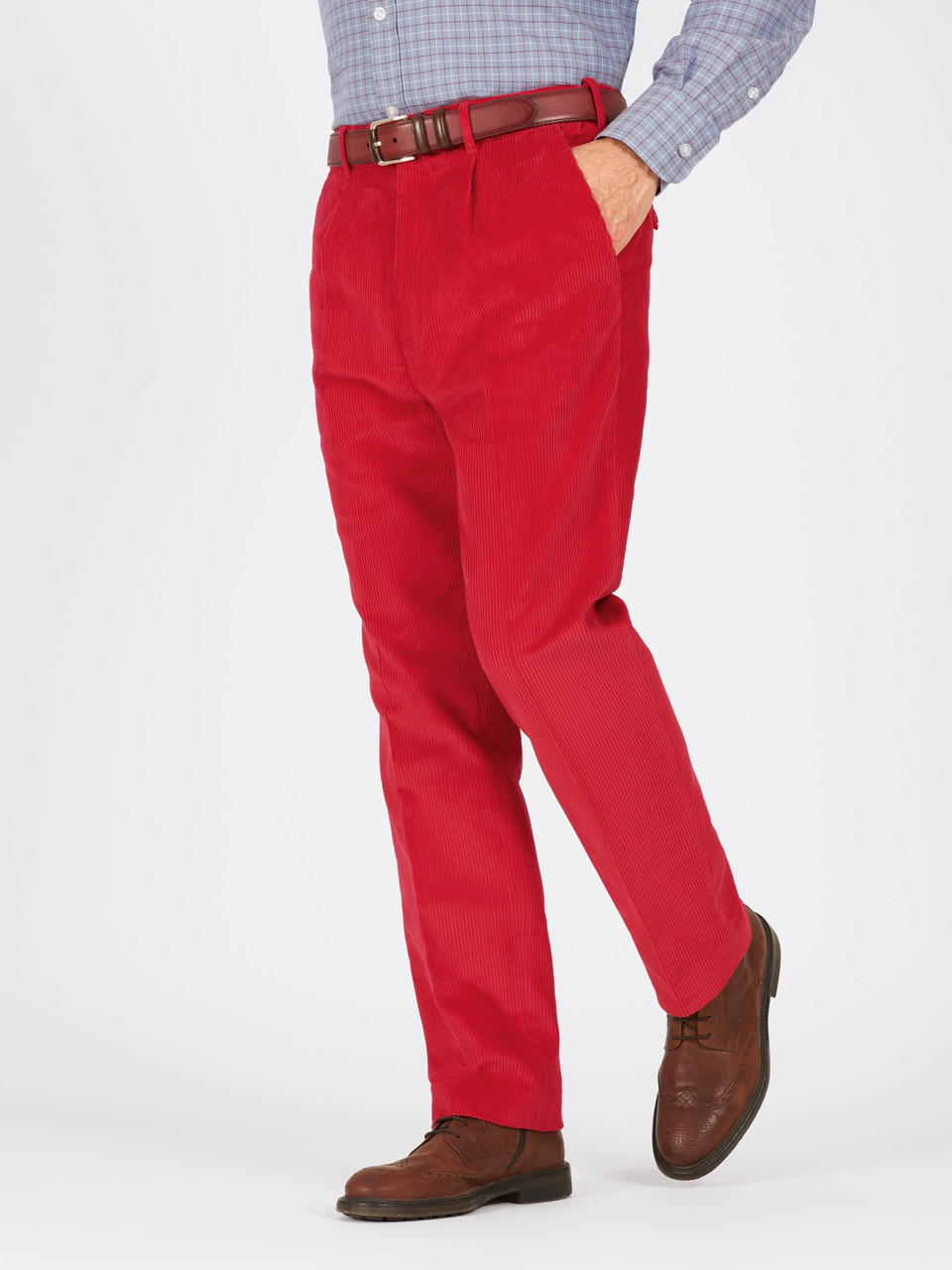 Deep Red Corduroy Trousers  Mens Country Clothing  Cordings EU
