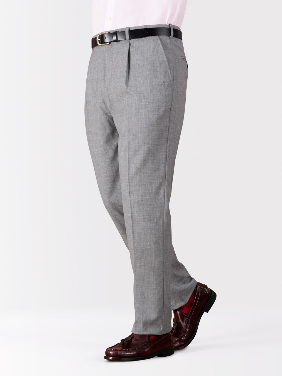 Mens Grey Silver Super 100s Fine Wool Trousers  Peter Christian