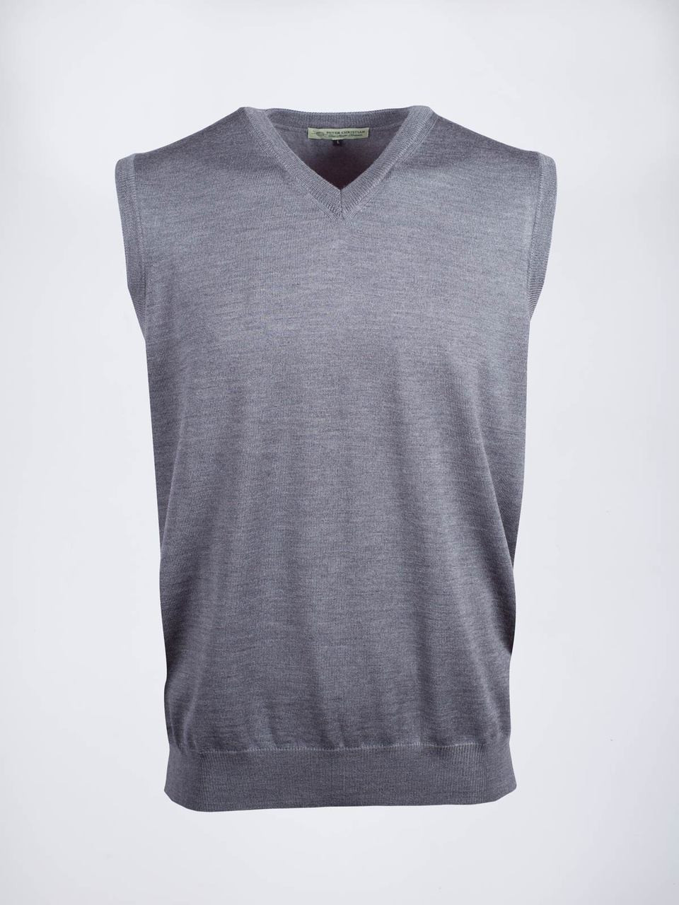 Men's Lead Grey Merino Wool Slipover | Peter Christian