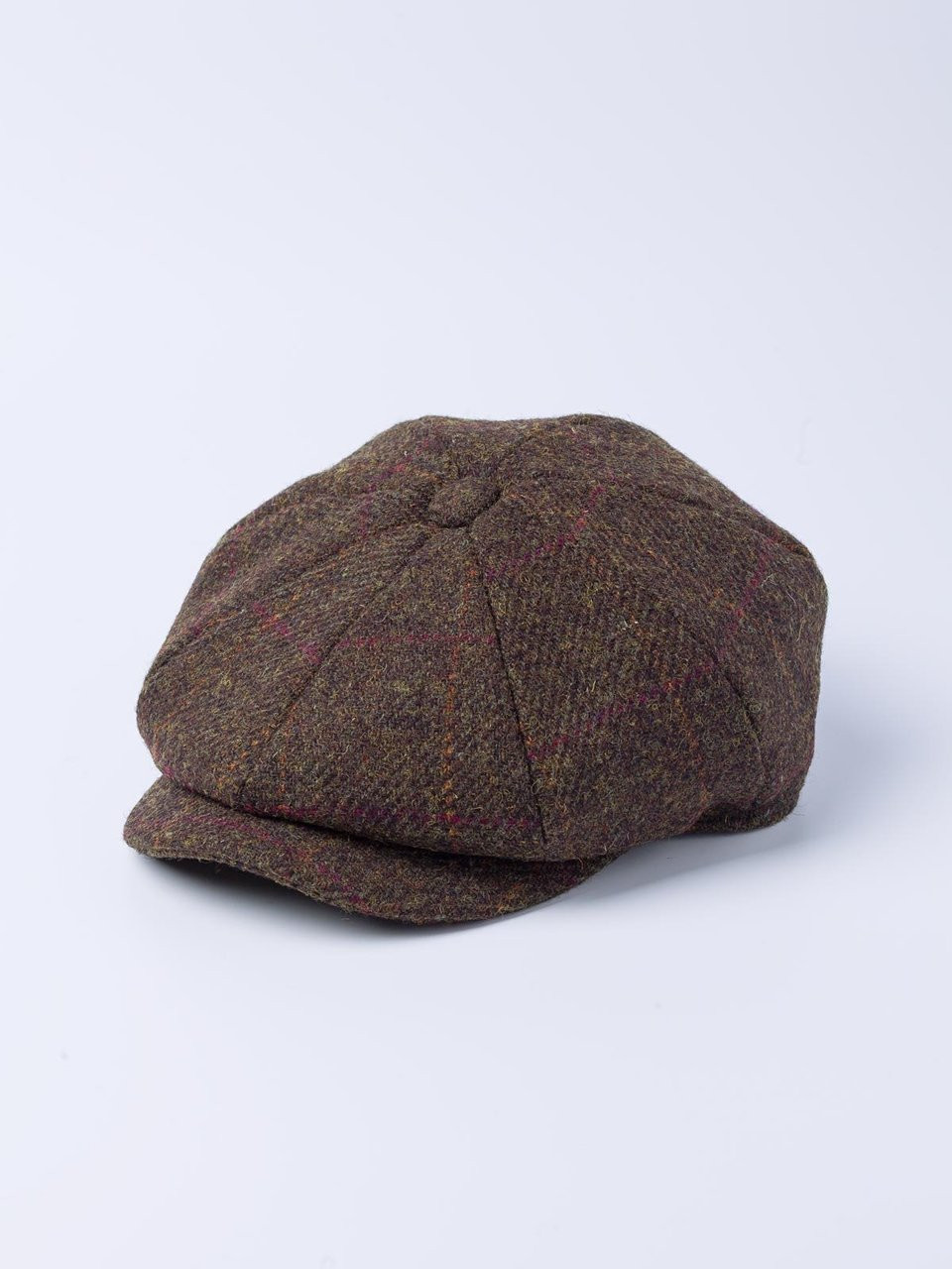 Bronze Brown Harris Tweed Baker Boy Cap | Peter Christian