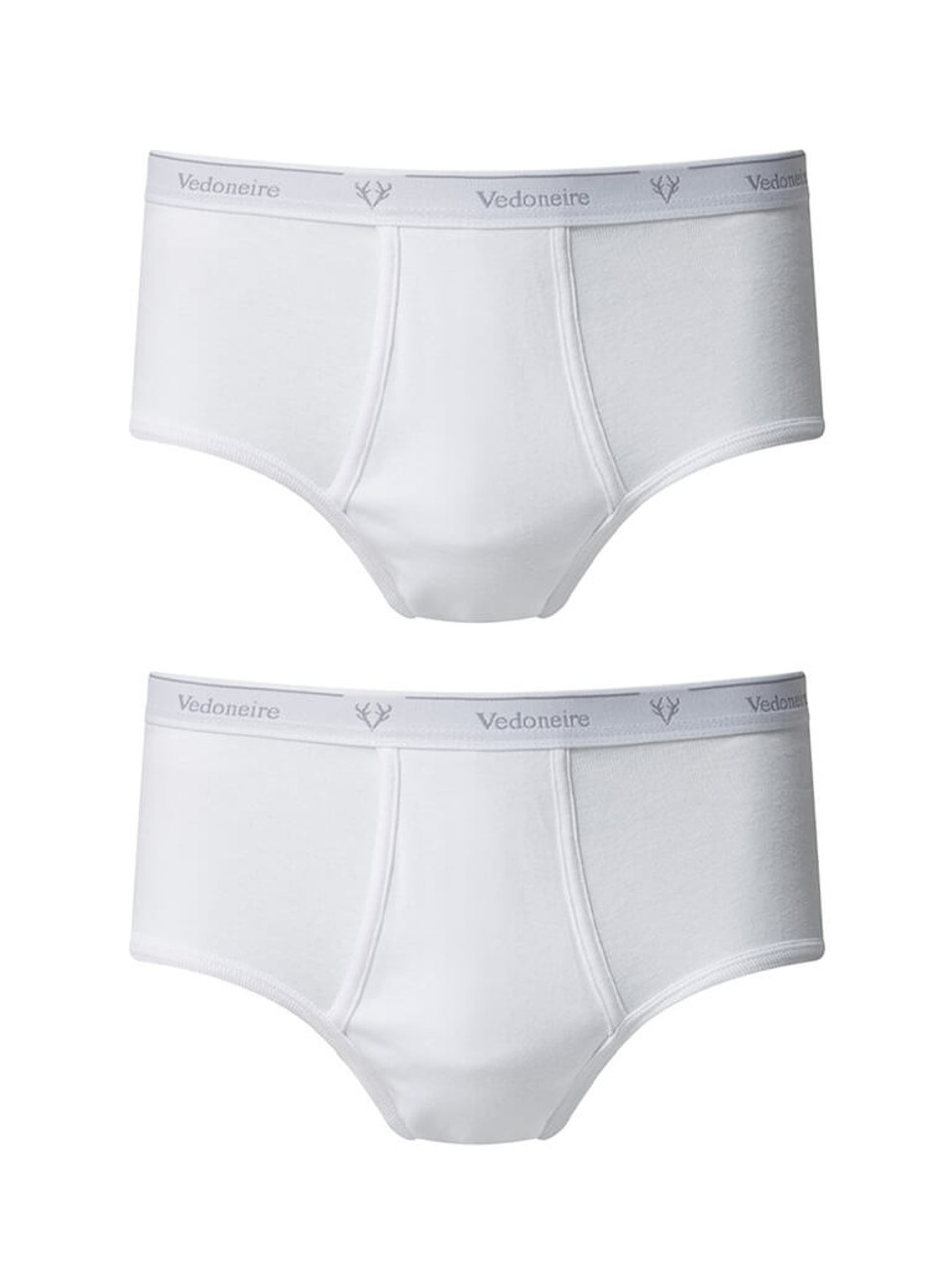 White Vedoneire Cotton Fine Rib Brief (2 pairs) | Peter Christian