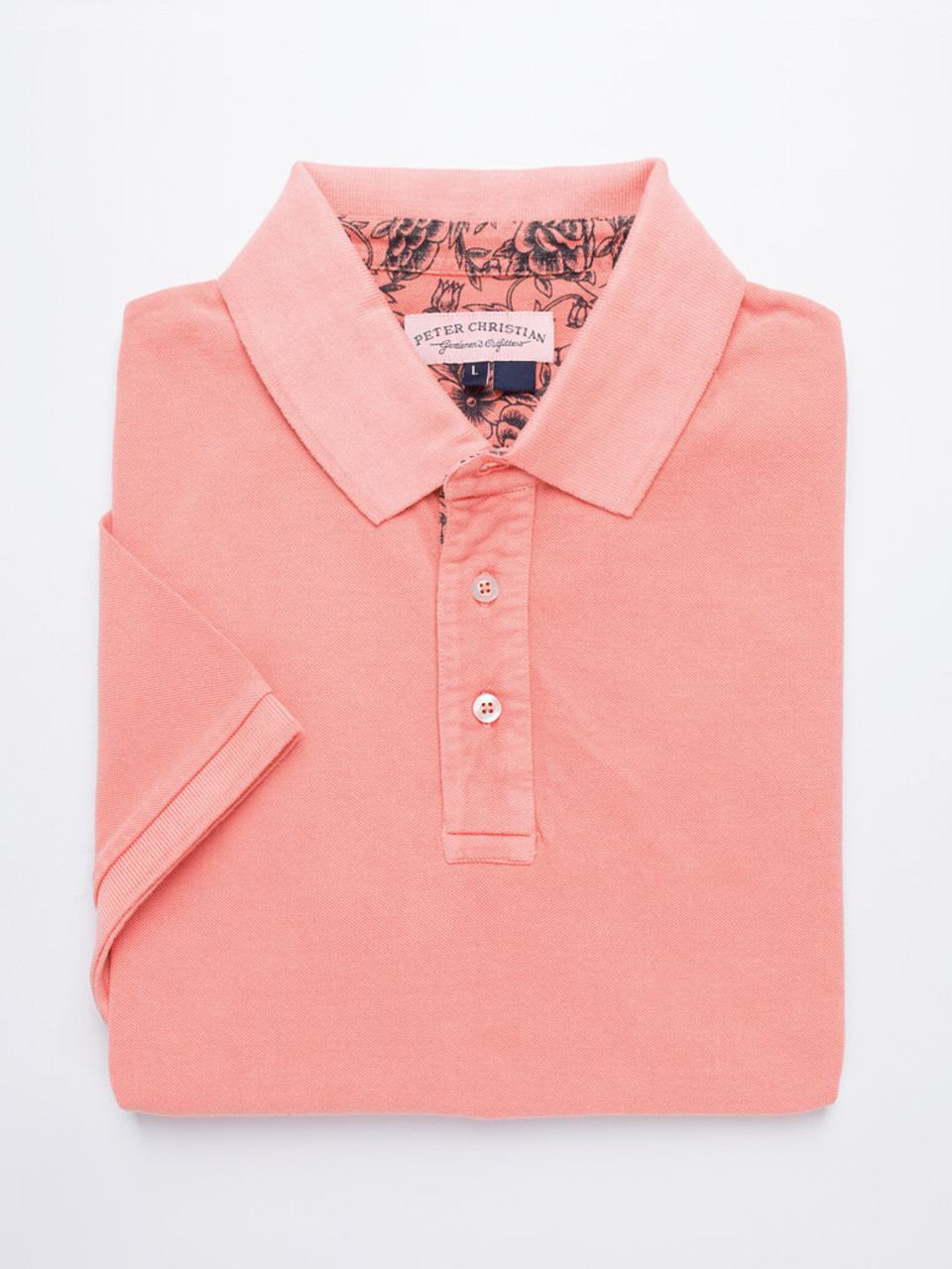 Coral pink polo shirt clearance
