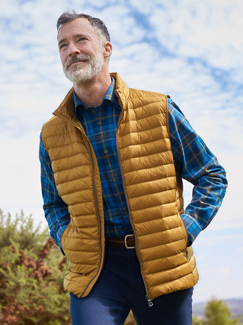 Mustard Yellow Geox Down Gilet | Peter Christian
