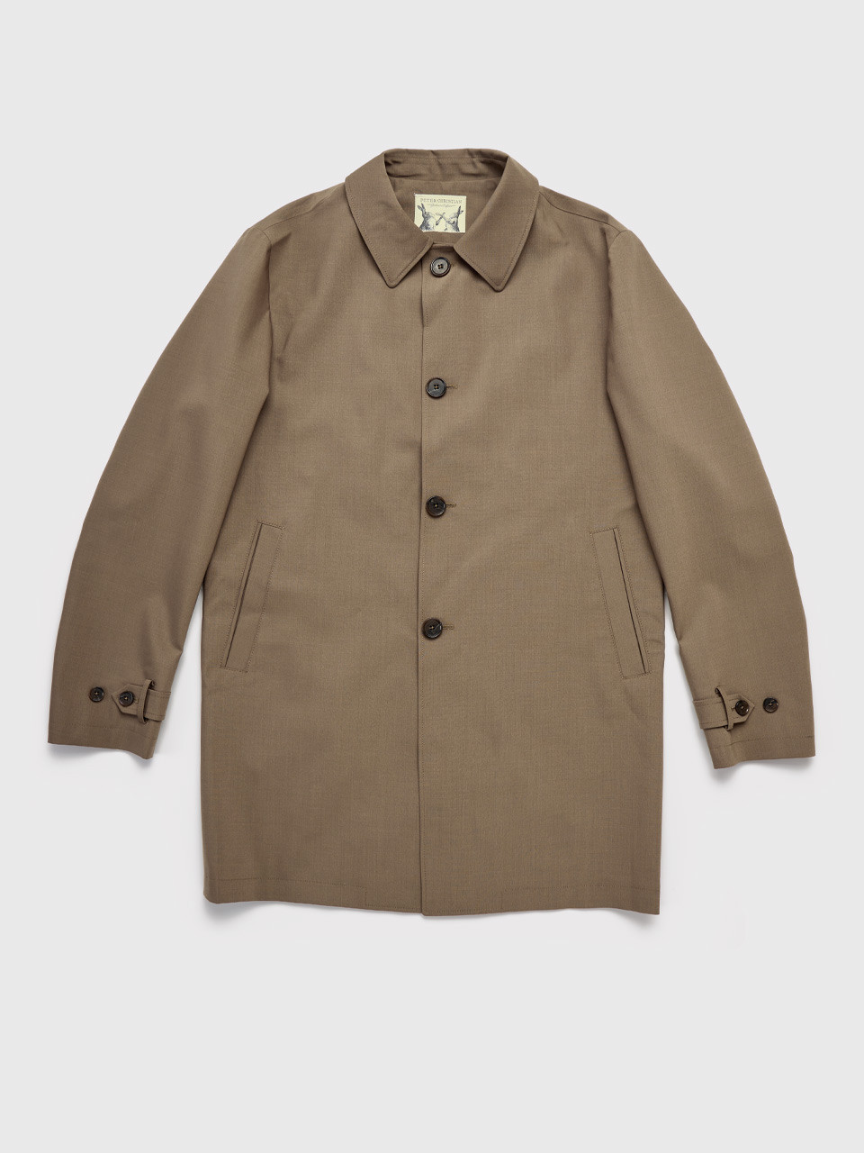 Sand Luxury Wool Blend Mac Coat | Peter Christian
