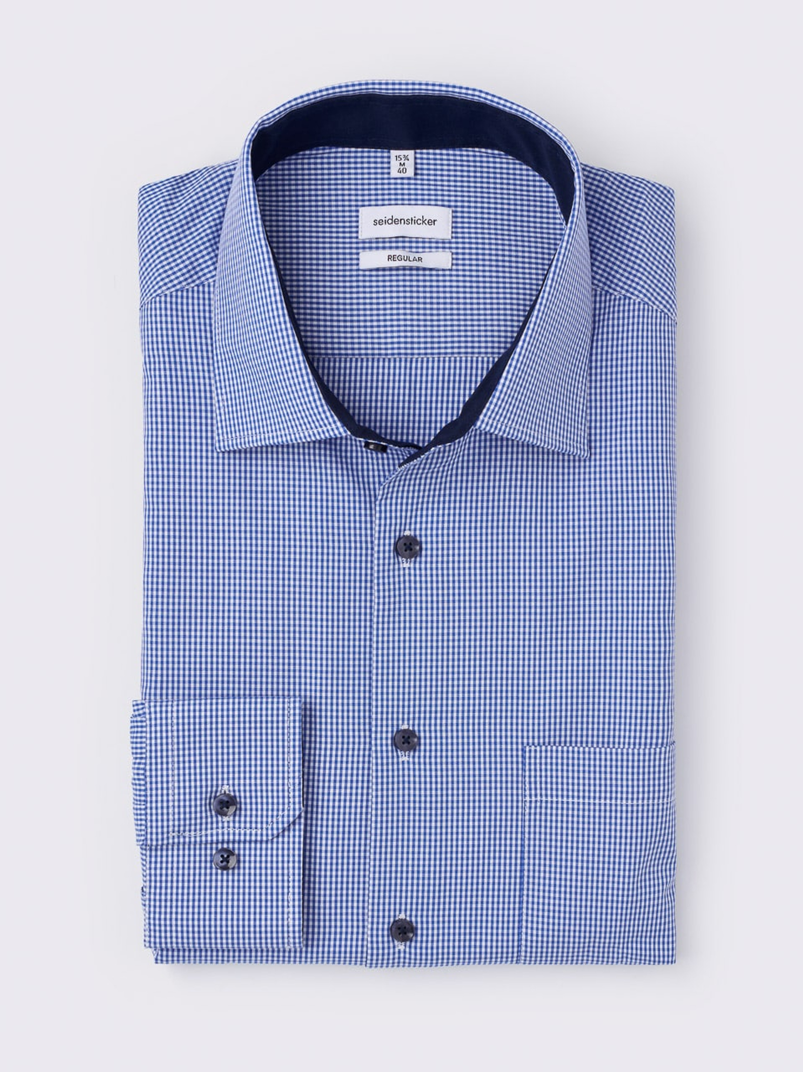 Seidensticker Check Long Sleeve Non-Iron Cotton Shirt | Peter Christian