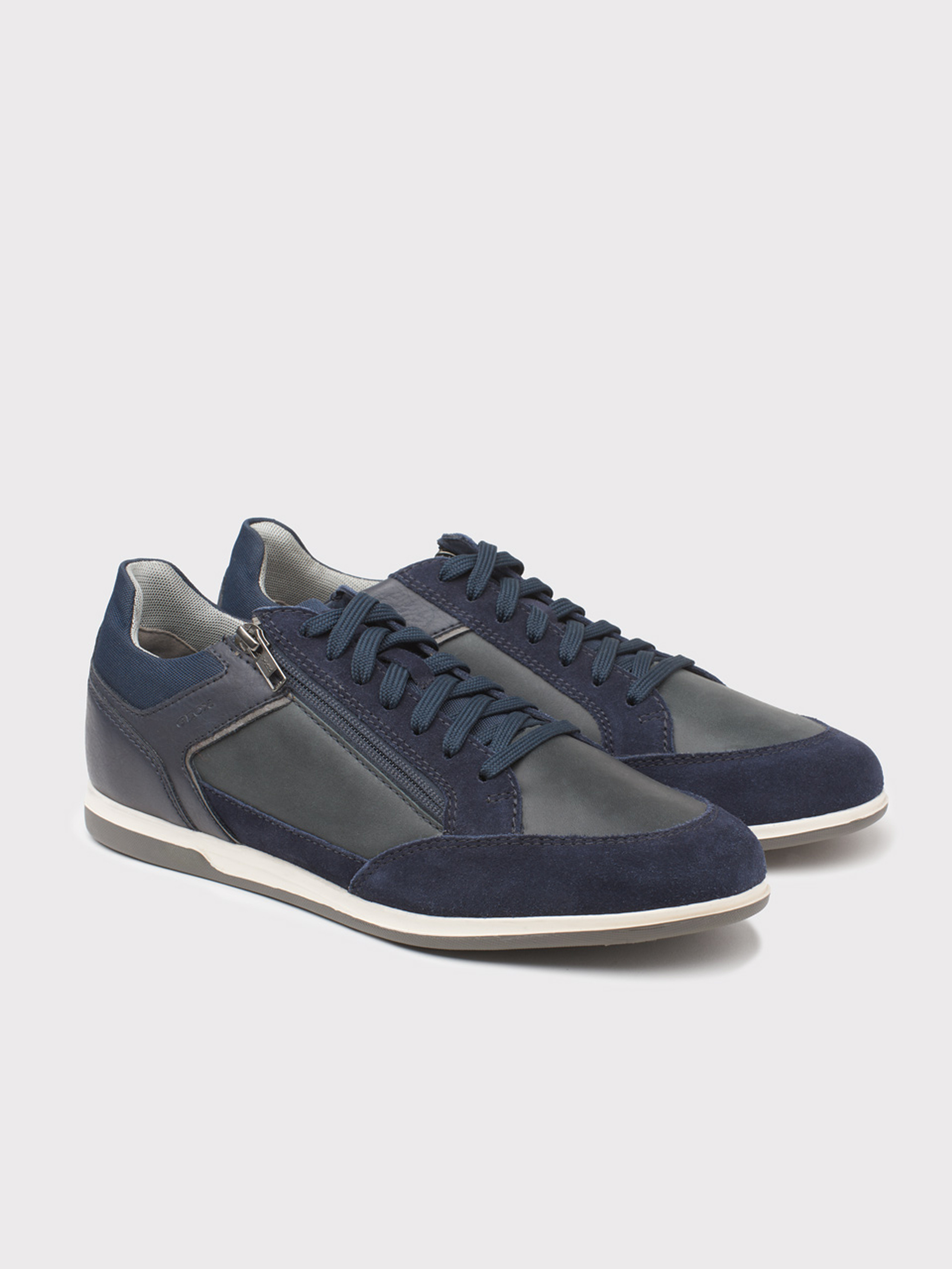 Men's Geox Waxed Leather & Suede Trainer | Peter Christian