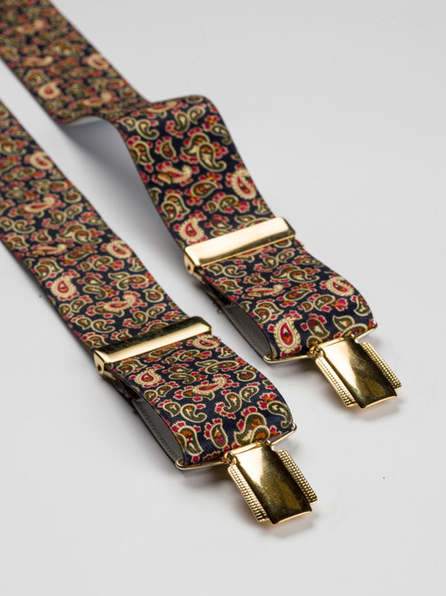 Men's Navy Blue Paisley Braces