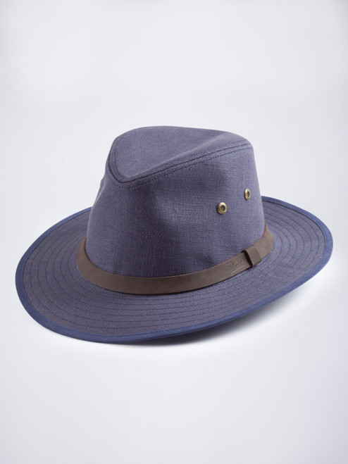 Navy Irish Linen Fedora