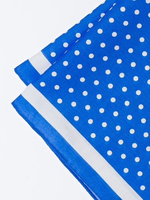 Blue/white Cotton & Silk Pocket Square