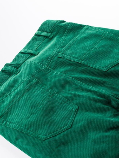 Men's Green Corduroy Jeans Back Pockets