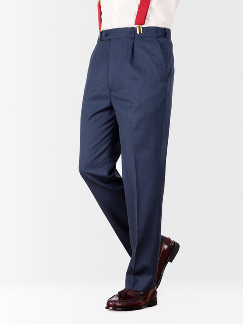 Men's Indigo Blue Deluxe Wool & Silk Trousers