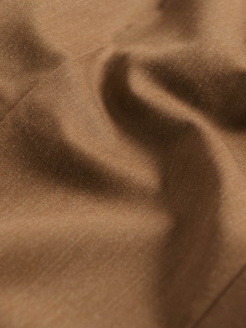 Tan Deluxe Wool & Silk Trousers Fabric Close Up