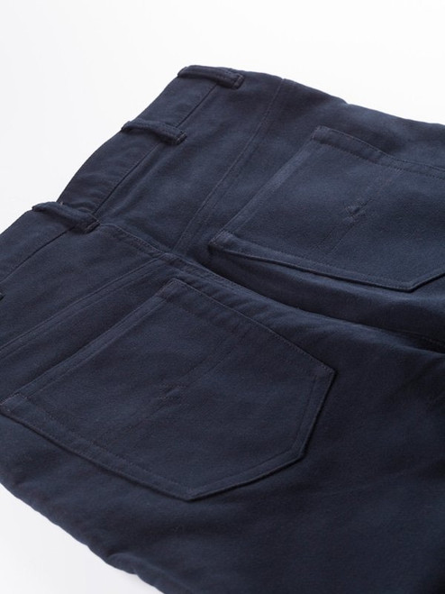 Men's Dark Blue Moleskin Jeans Back Pockets
