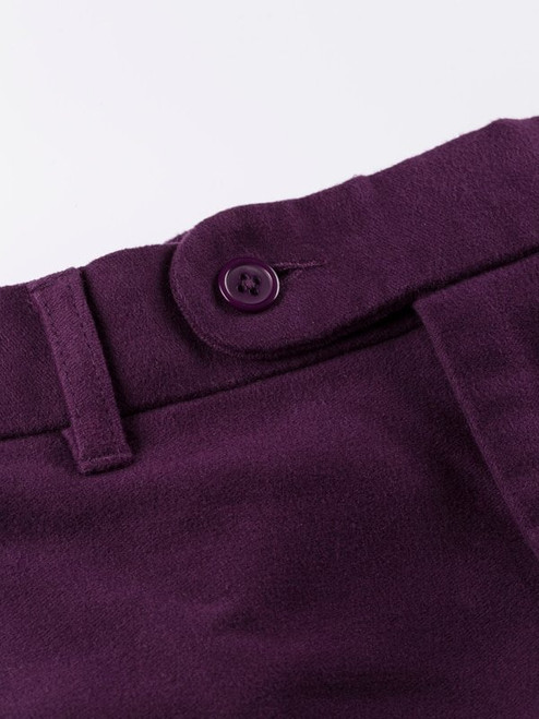 Men's Dark Purple Moleskin Trousers 