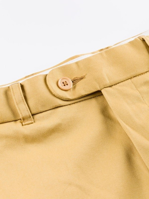 Mustard Yellow Flat Front Chinos 