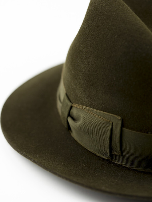 Men's Green Haydock Fur Felt Trillby Hat Satin Band