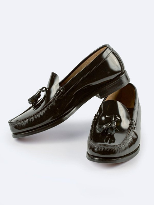 Men's Black Tasselled Leather Loafer