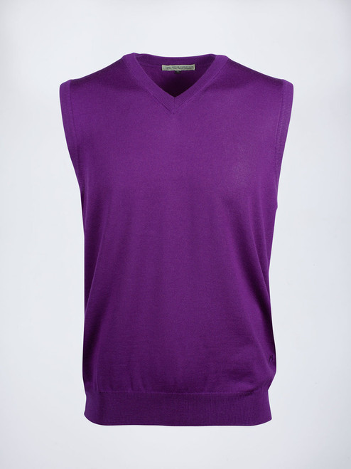 Men's Purple Merino Wool Slipover