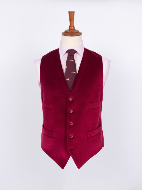Burgundy velvet waistcoat mens clearance