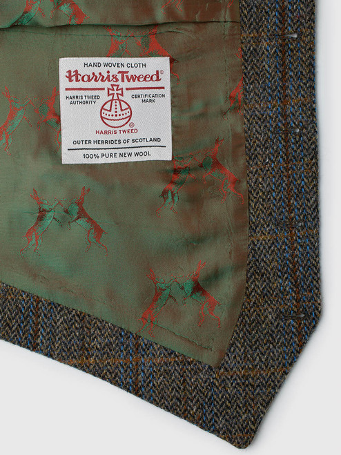 Men's Green Brown Harris Tweed Logo