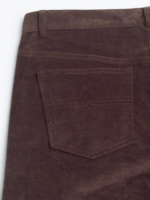 Richard J. Brown Slim-Fit Stretch-Cotton Velvet Trousers in Greyish Brown |  SARTALE