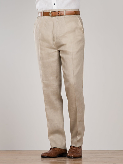 Natural Linen Suit Trousers | Peter 