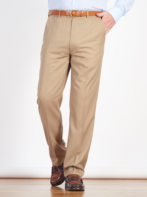 Beige Wool Crepe Trousers| Peter Christian