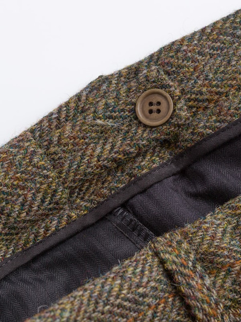 Close Up of Bracken Brown Harris Tweed 2 Piece Suit Trousers Waistband