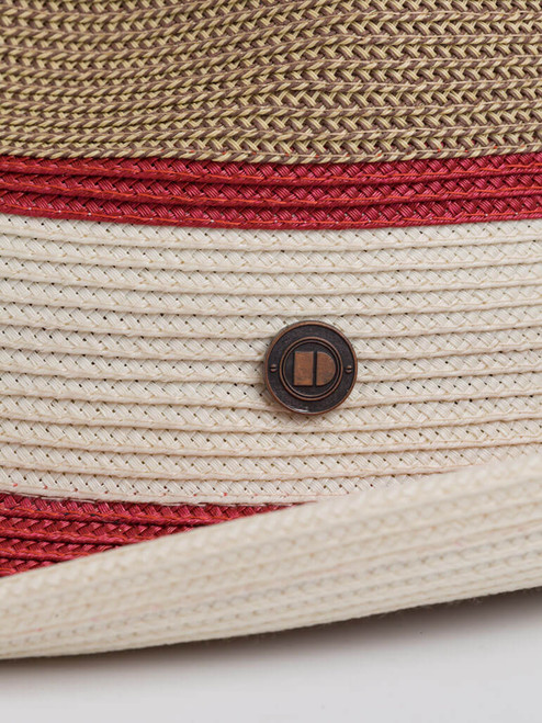 Close Up of Wine Red Two Tone Braid Hat