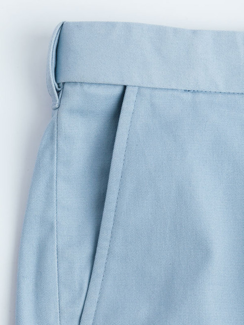 Pocket of  Men's Sky Blue Cotton Pleated  Shorts