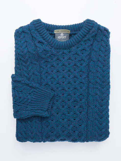blue aran jumper
