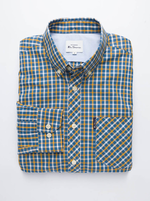 Mustard Yellow Ben Sherman Long Sleeve House Check Shirt