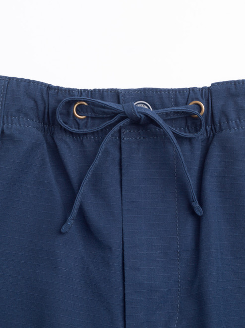 Men's Navy Blue Drawstring Waist Trousers Details