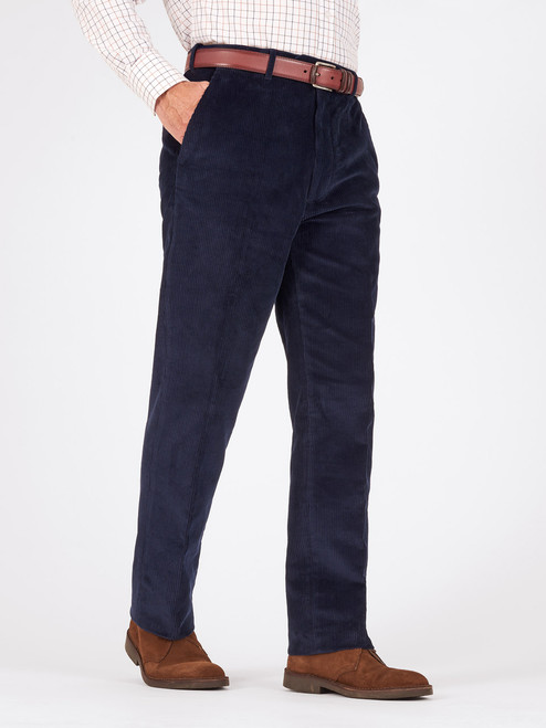 British Blue Flat Front Trousers – Samuelsohn