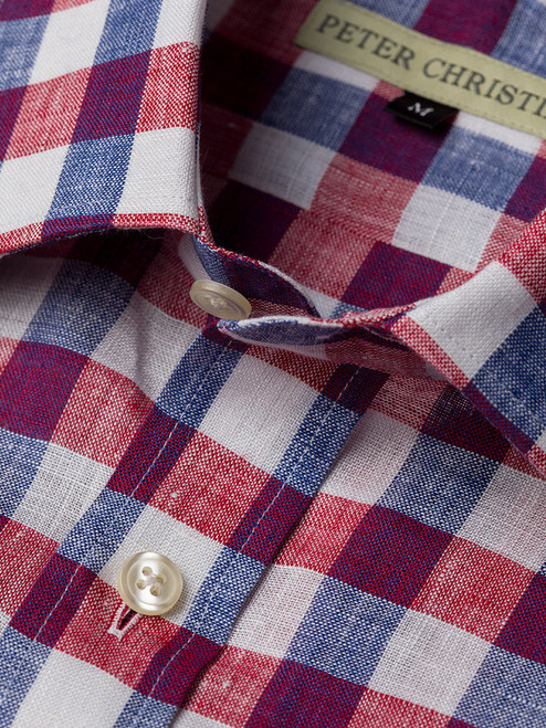 Red Linen \u0026 Cotton Half Sleeve Check 