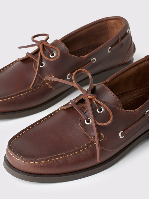 Men's Brown Leather Boat Shoes | Peter 