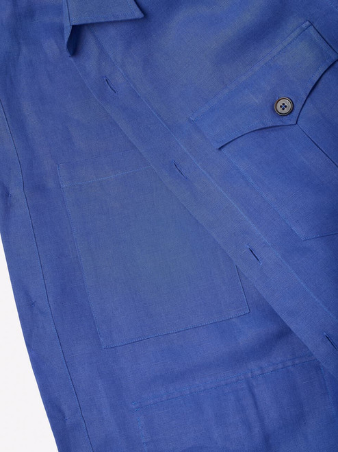 Men's Blue Overshirt Inside Pocket