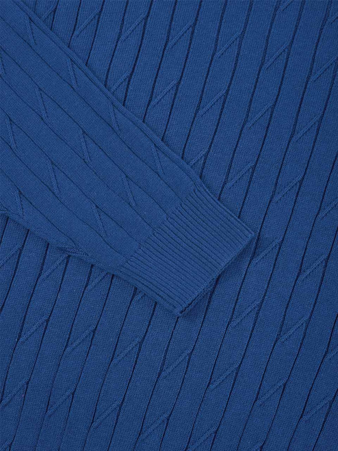 Men's Blue Cuff Sweater Detail