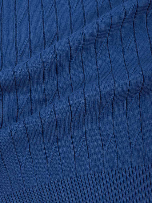 Men's Blue Cable Fabric Detail