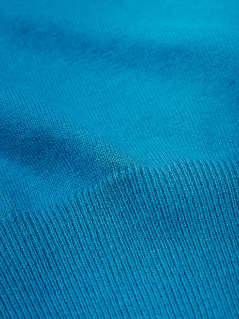 Men's Green Blue Cotton Cashmere Sweater Fabric Close Up