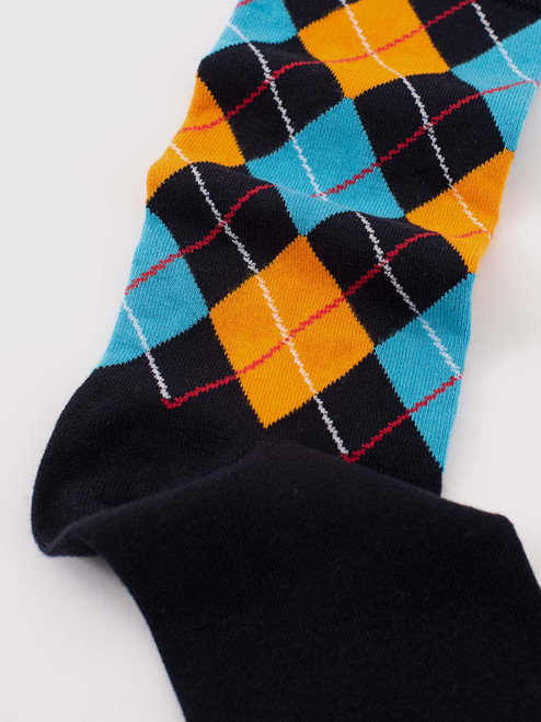 Blue Argyle Bamboo Rich Sock detail