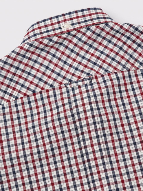 Men's Red Ben Sherman Long Sleeve Check Shirt  Back