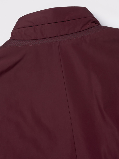 Burgundy Geox Respira Short Padded Jacket removable collar detail