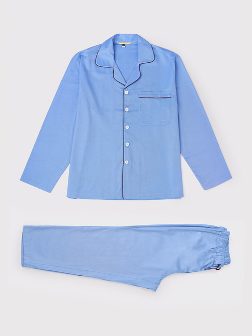 Men's Blue Cotton Twill Pyjamas