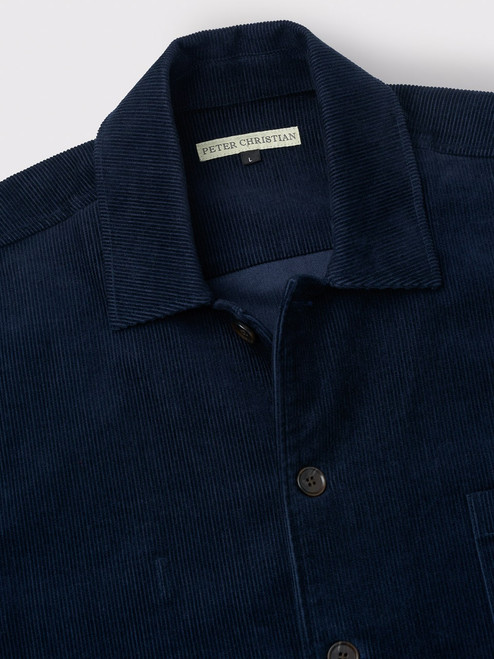 Navy Corduroy Chore Jacket  Collar