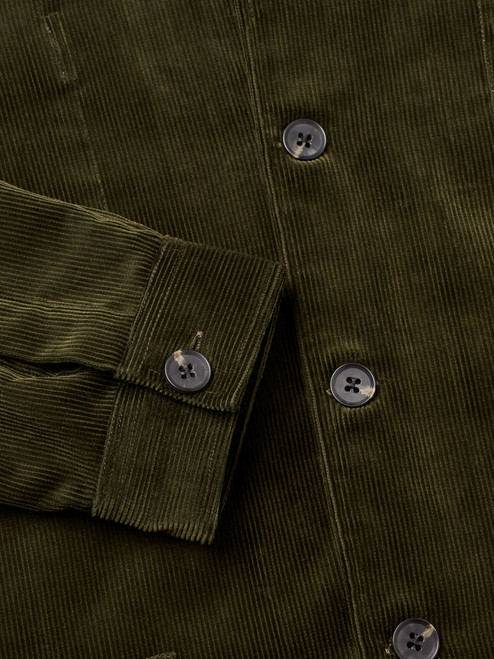 Men's Green Corduroy Chore Jacket on Model Cuff