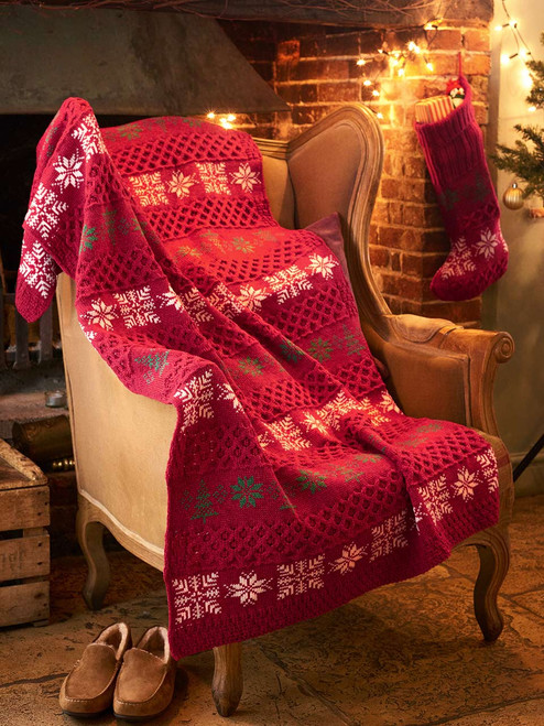 Merino Wool Christmas Throw Blanket