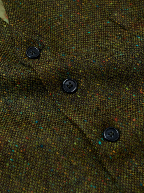 Men's Green Donegal Tweed Waistcoat salt and pepper tweed