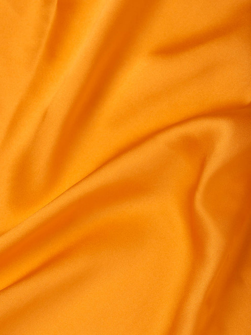 Men's Orange 100% Pure Silk Pocket Square Handkerchief Close Up