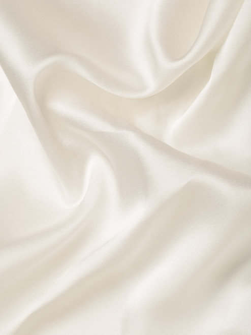 Men's Cream 100% Pure Silk Pocket Square Handkerchief Close Up